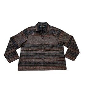 Mirasol Button Up  Jacket-Blazer Women's Size XL Made in India - Tribal - Aztec